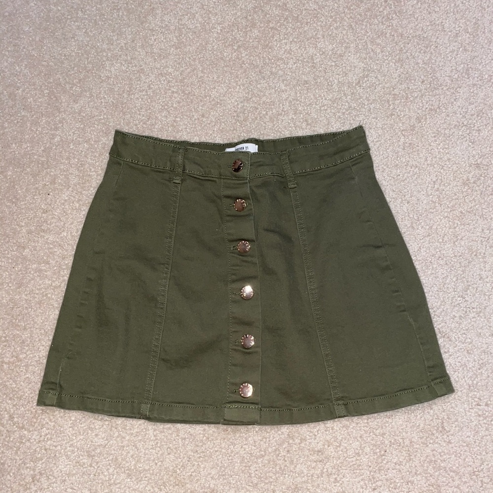 Green Button Up Skirt